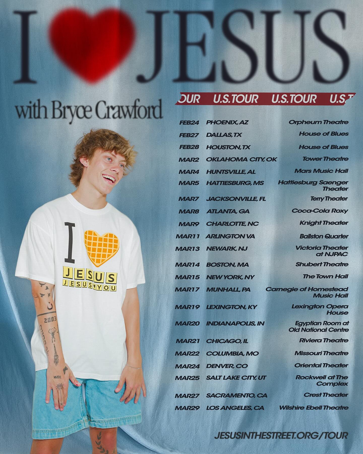 Bryce Crawford I Love Jesus U.S. Tour Poster 2026